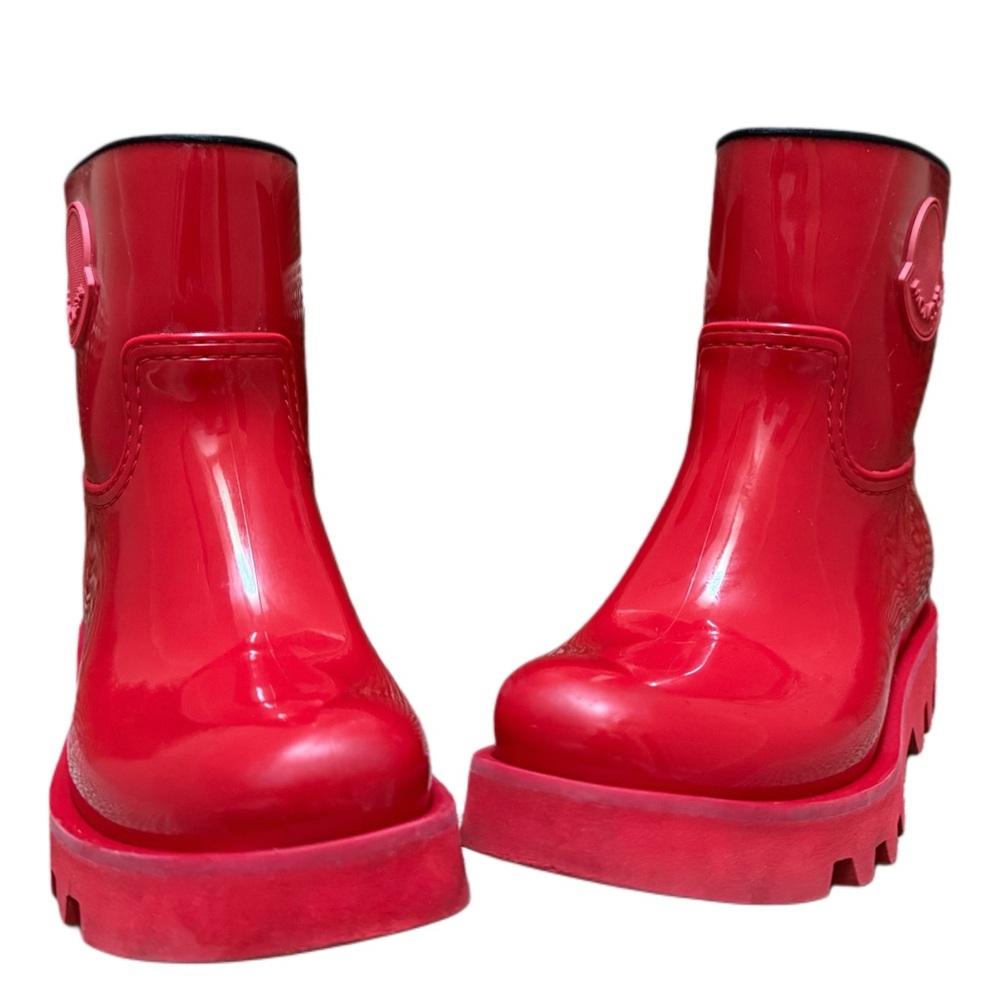 -SOLD -AUTHENTIC MONCLER sexy Glossy Red Rain Boots EU 40 US 9.5 - Picture 9 of 15